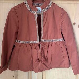 Madewell Rust Orange Embroidered Jacket